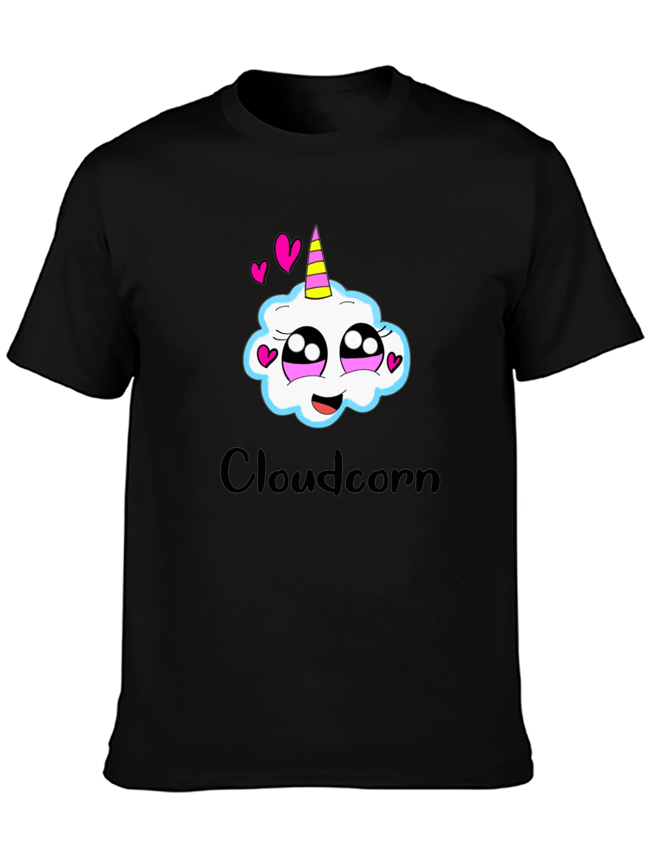 Cloudcorn Graphic Tee - Black Cotton Shirt