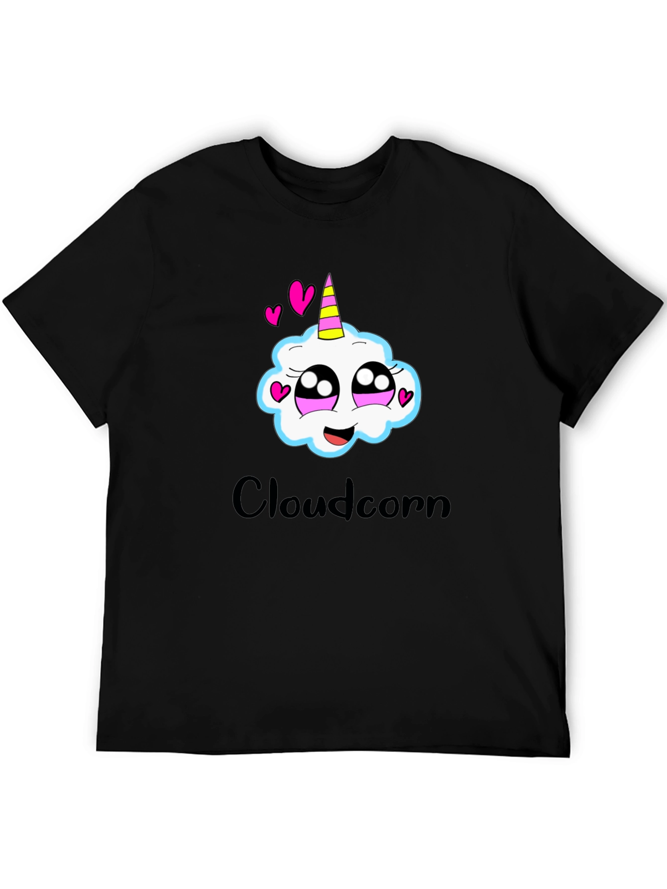 Cloudcorn Graphic Tee - Black Cotton Shirt
