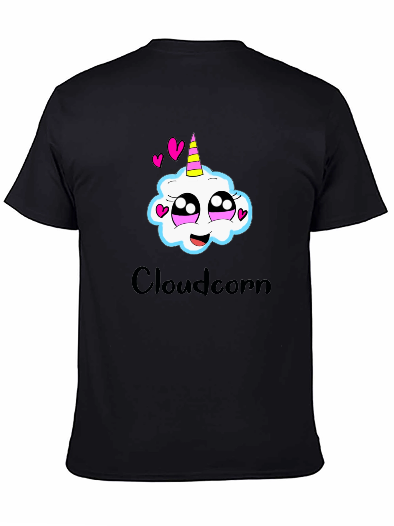 Cloudcorn Graphic Tee - Black Cotton Shirt