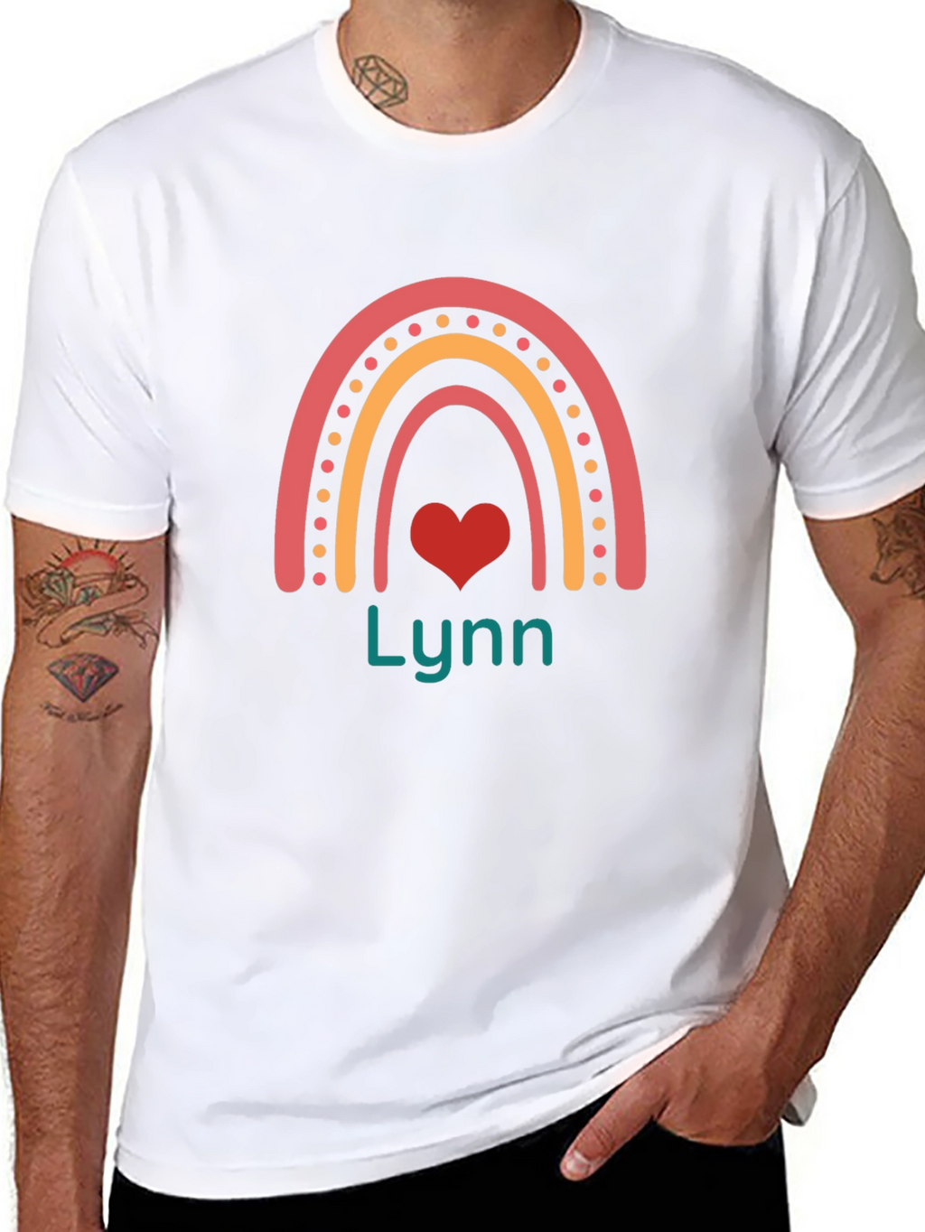 Lynn Rainbow Heart Graphic T-Shirt