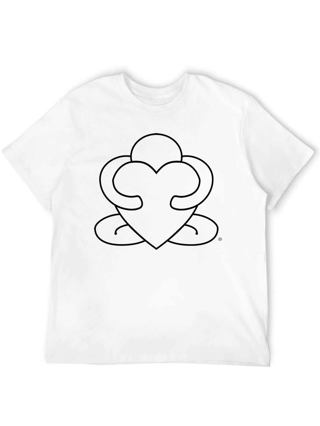 Heart Hug Graphic Tee - Soft Black Cotton Blend
