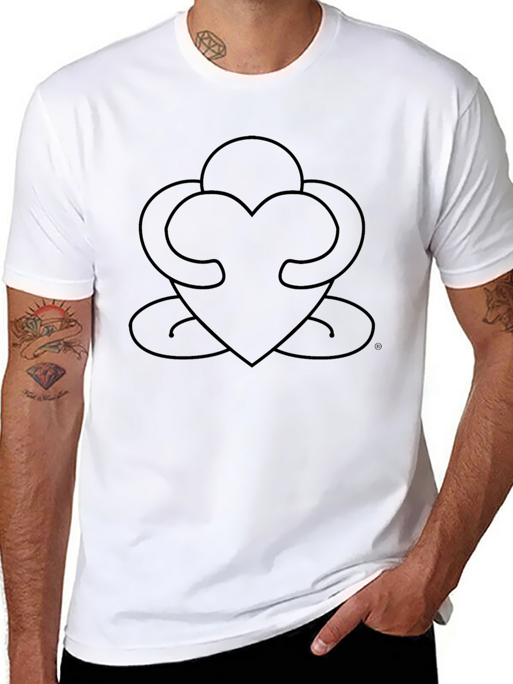 Heart Hug Graphic Tee - Soft Black Cotton Blend