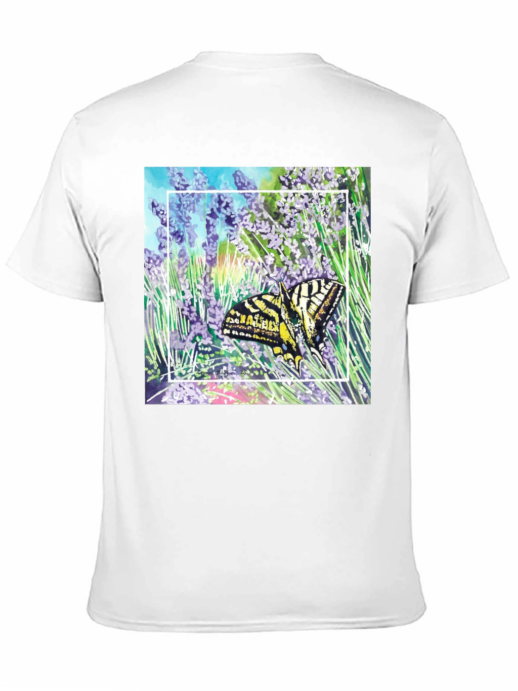 Butterfly & Lavender Graphic Tee - Nature Lovers Shirt