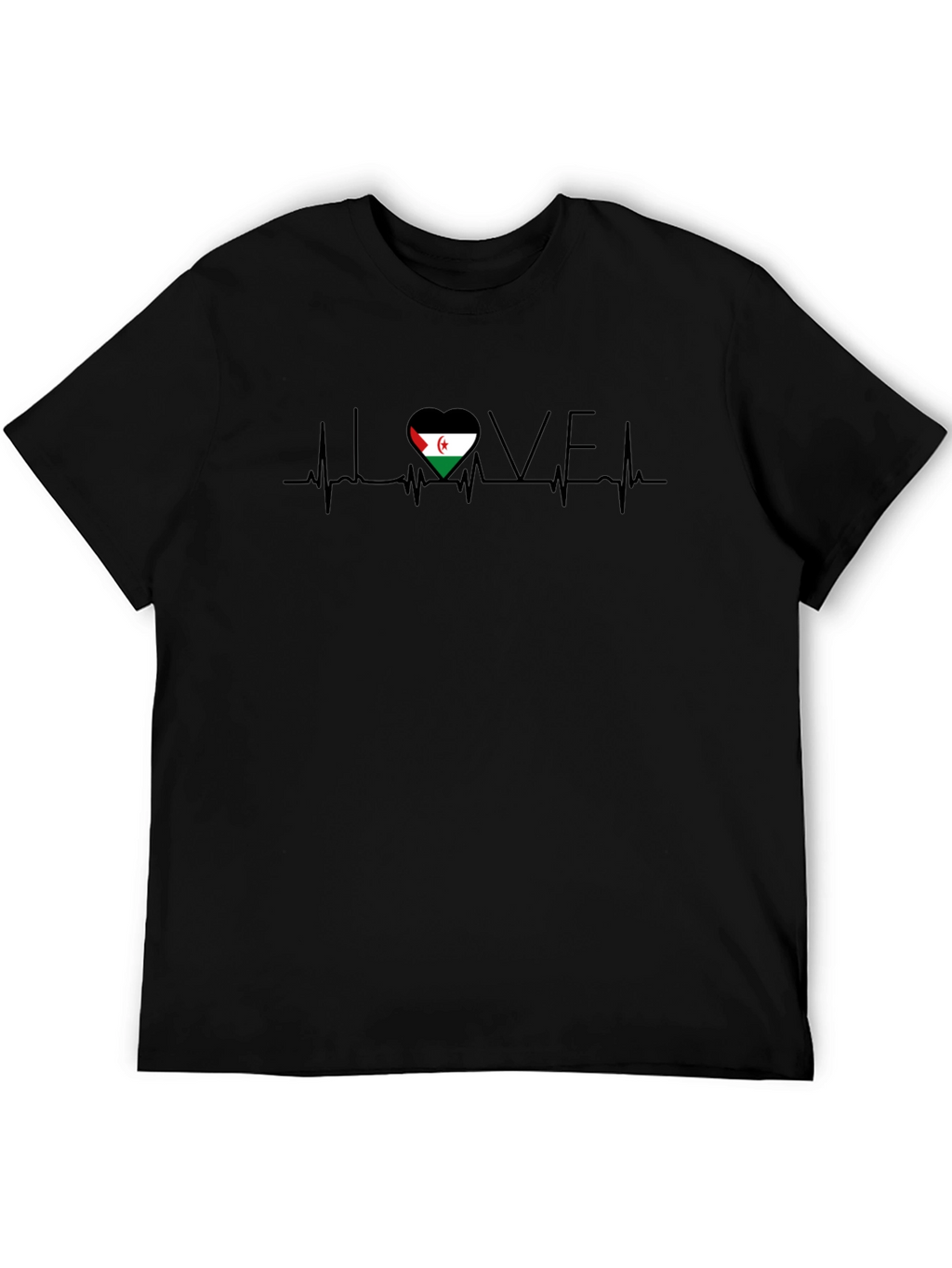 Western Sahara Flag Heartbeat Love T-Shirt
