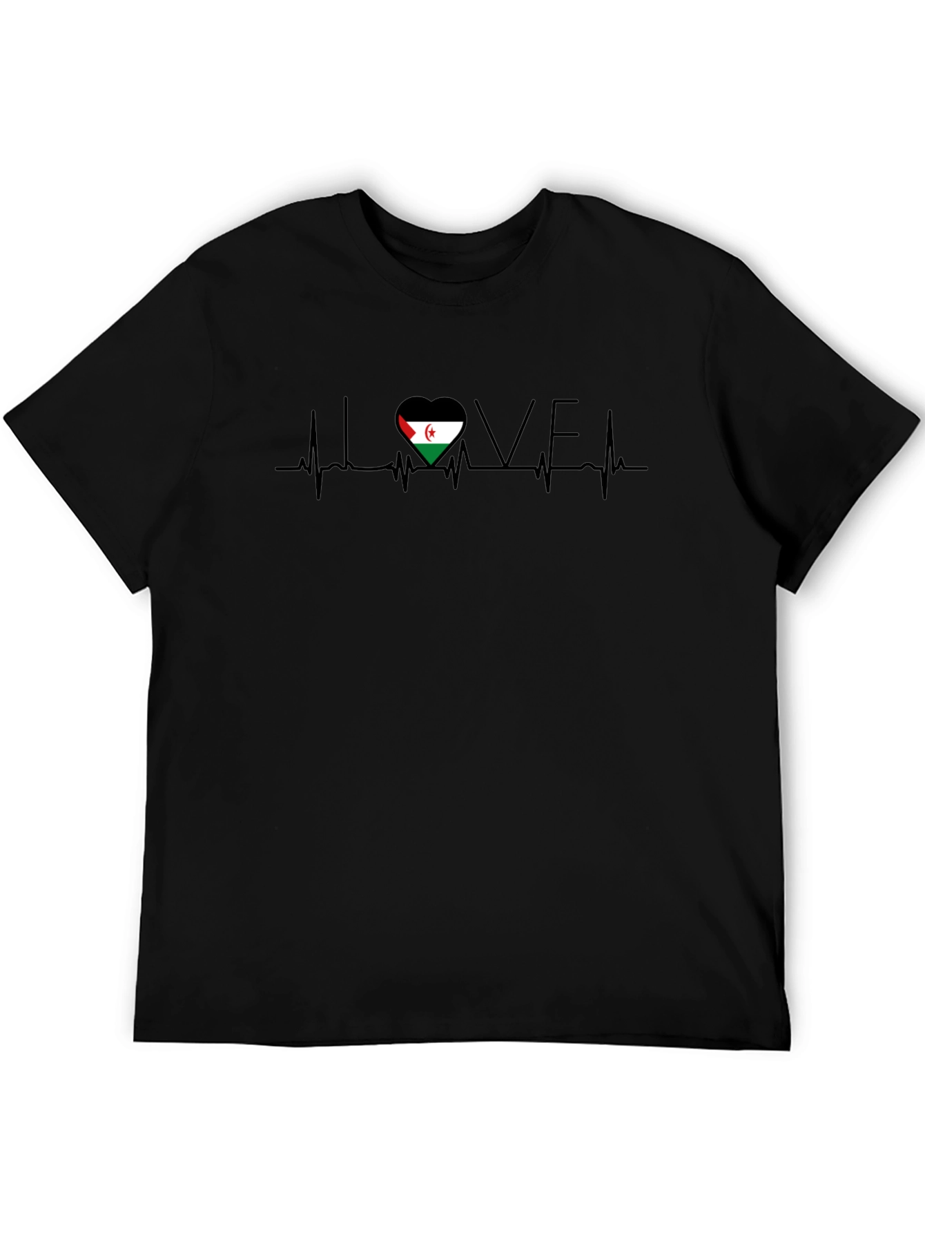 Western Sahara Flag Heartbeat Love T-Shirt