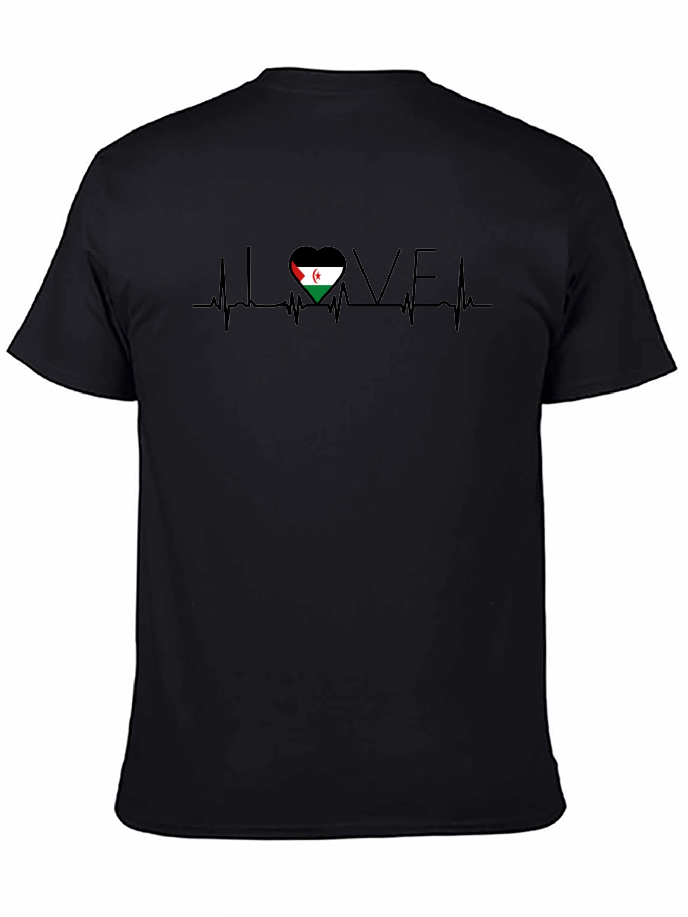 Western Sahara Flag Heartbeat Love T-Shirt