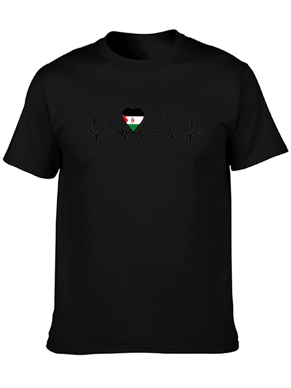 Western Sahara Flag Heartbeat Love T-Shirt