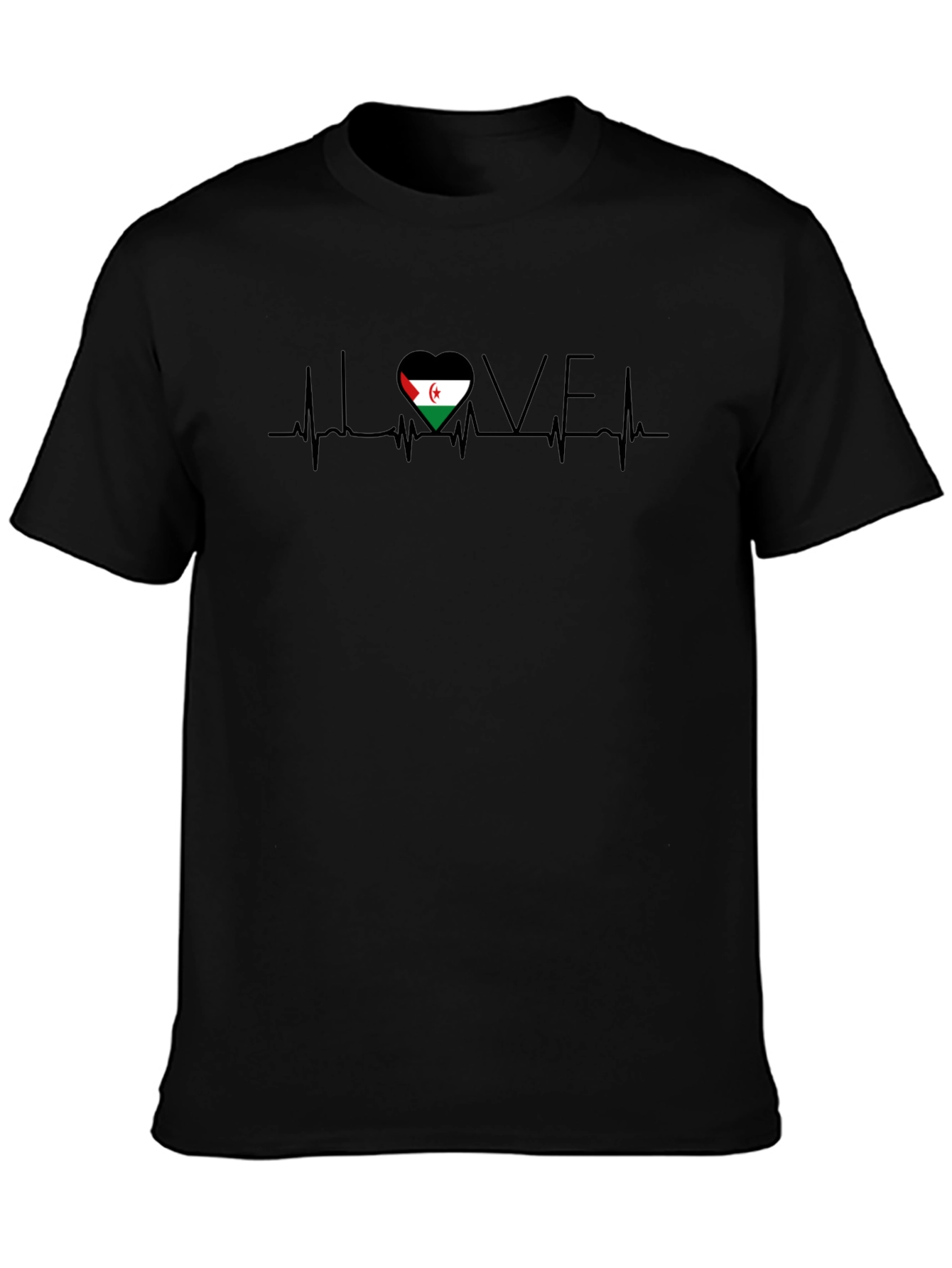 Western Sahara Flag Heartbeat Love T-Shirt