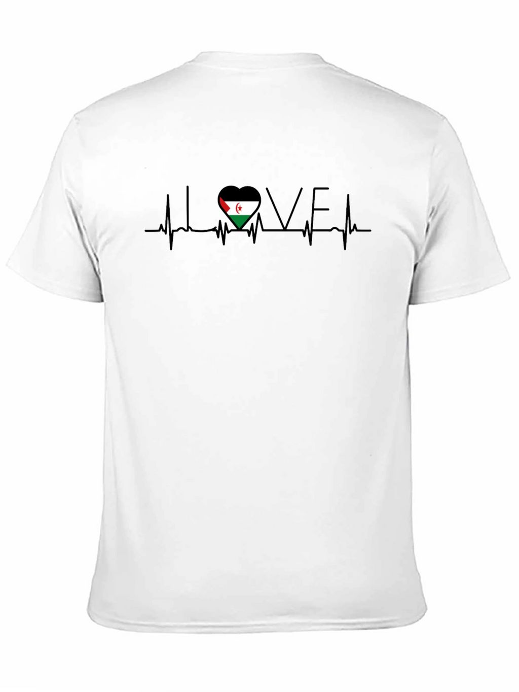 Western Sahara Flag Heartbeat Love T-Shirt