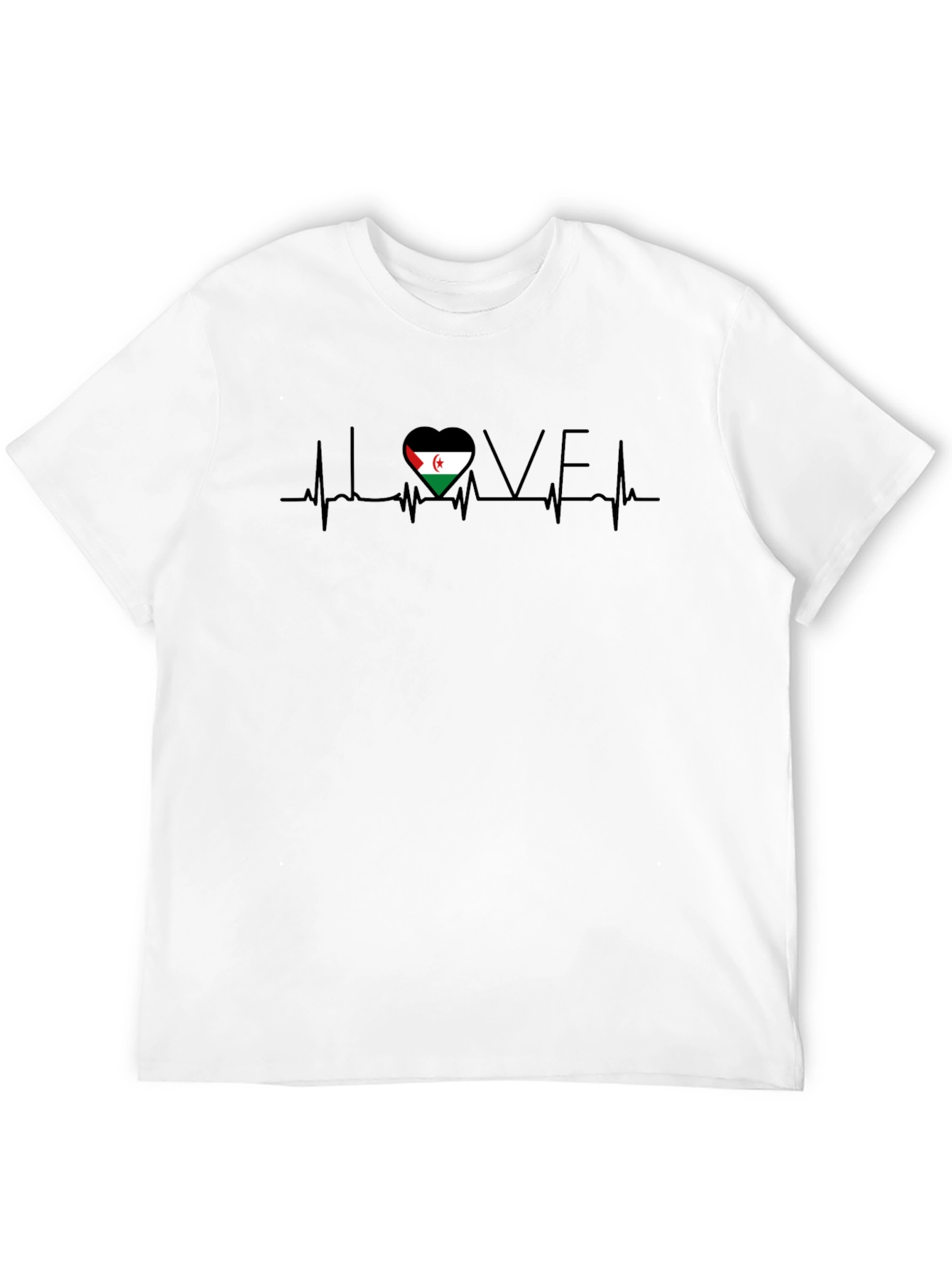 Western Sahara Flag Heartbeat Love T-Shirt