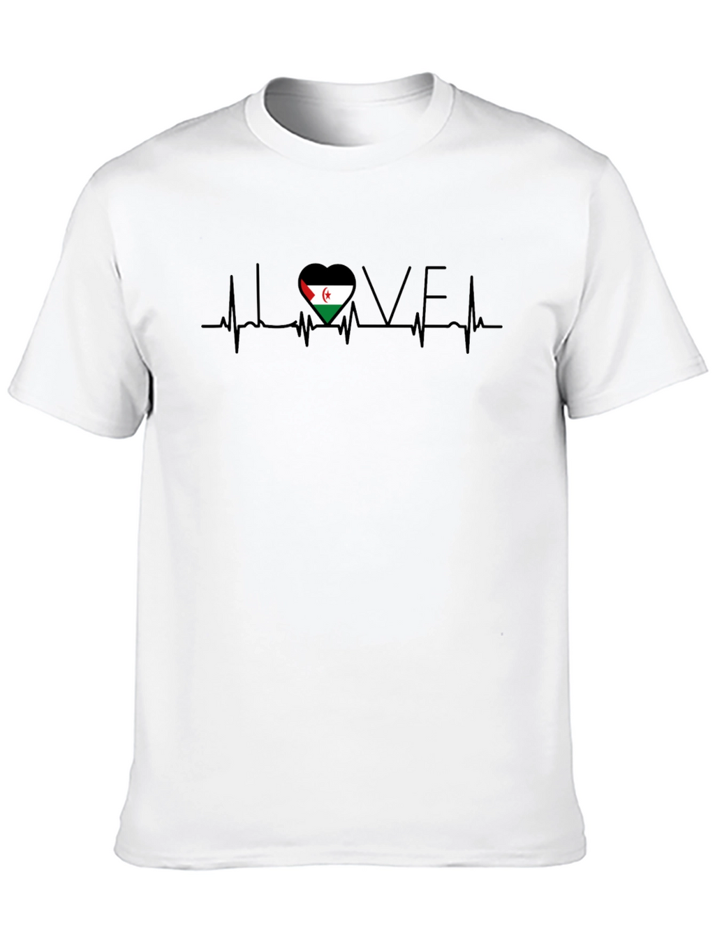 Western Sahara Flag Heartbeat Love T-Shirt