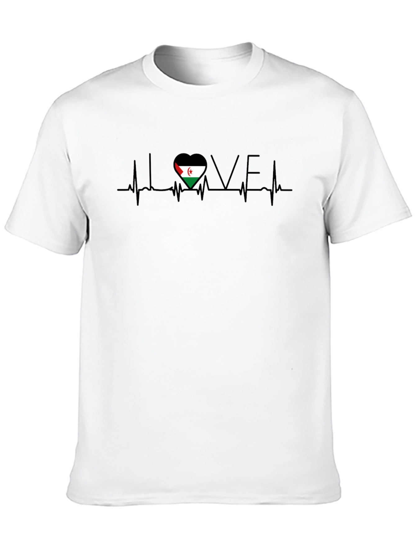 Western Sahara Flag Heartbeat Love T-Shirt