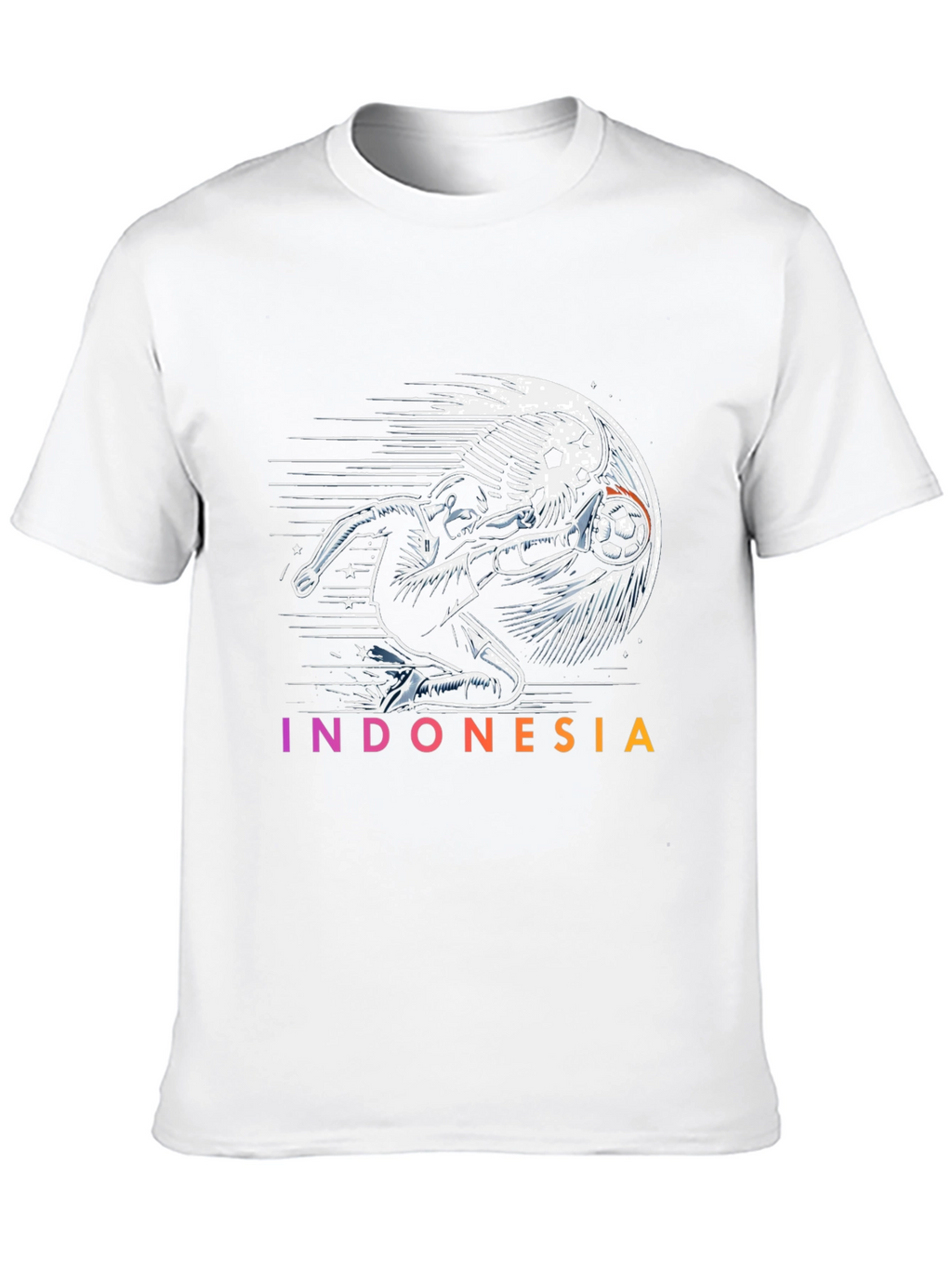 Indonesia Soccer Graphic Tee - Black Cotton T-Shirt