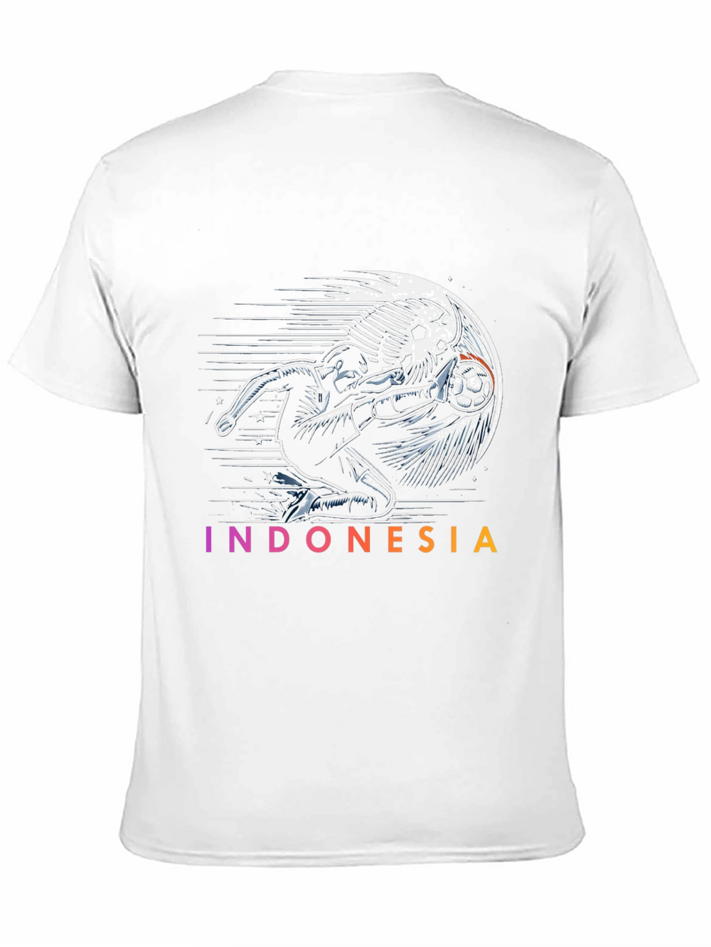 Indonesia Soccer Graphic Tee - Black Cotton T-Shirt