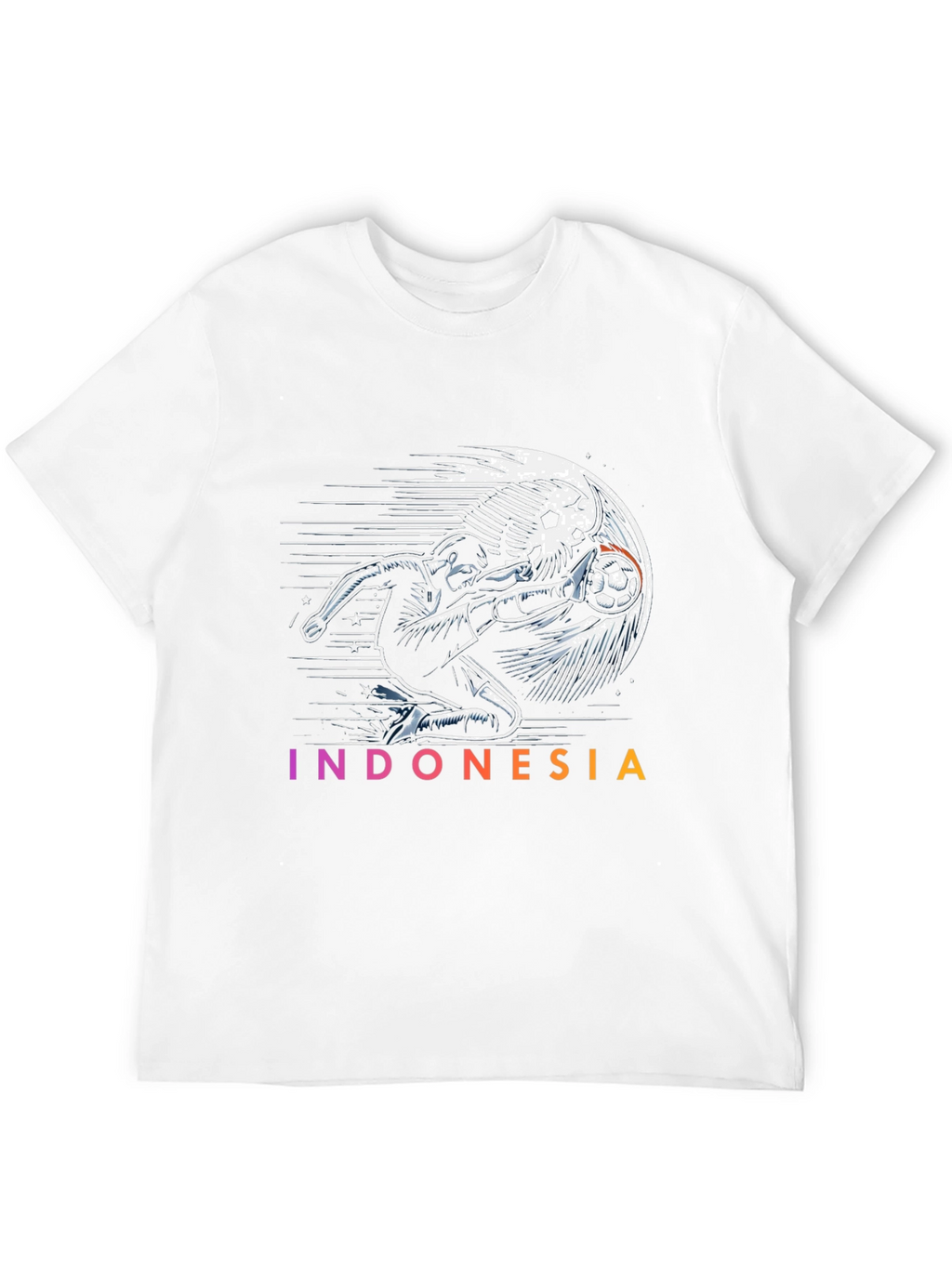 Indonesia Soccer Graphic Tee - Black Cotton T-Shirt