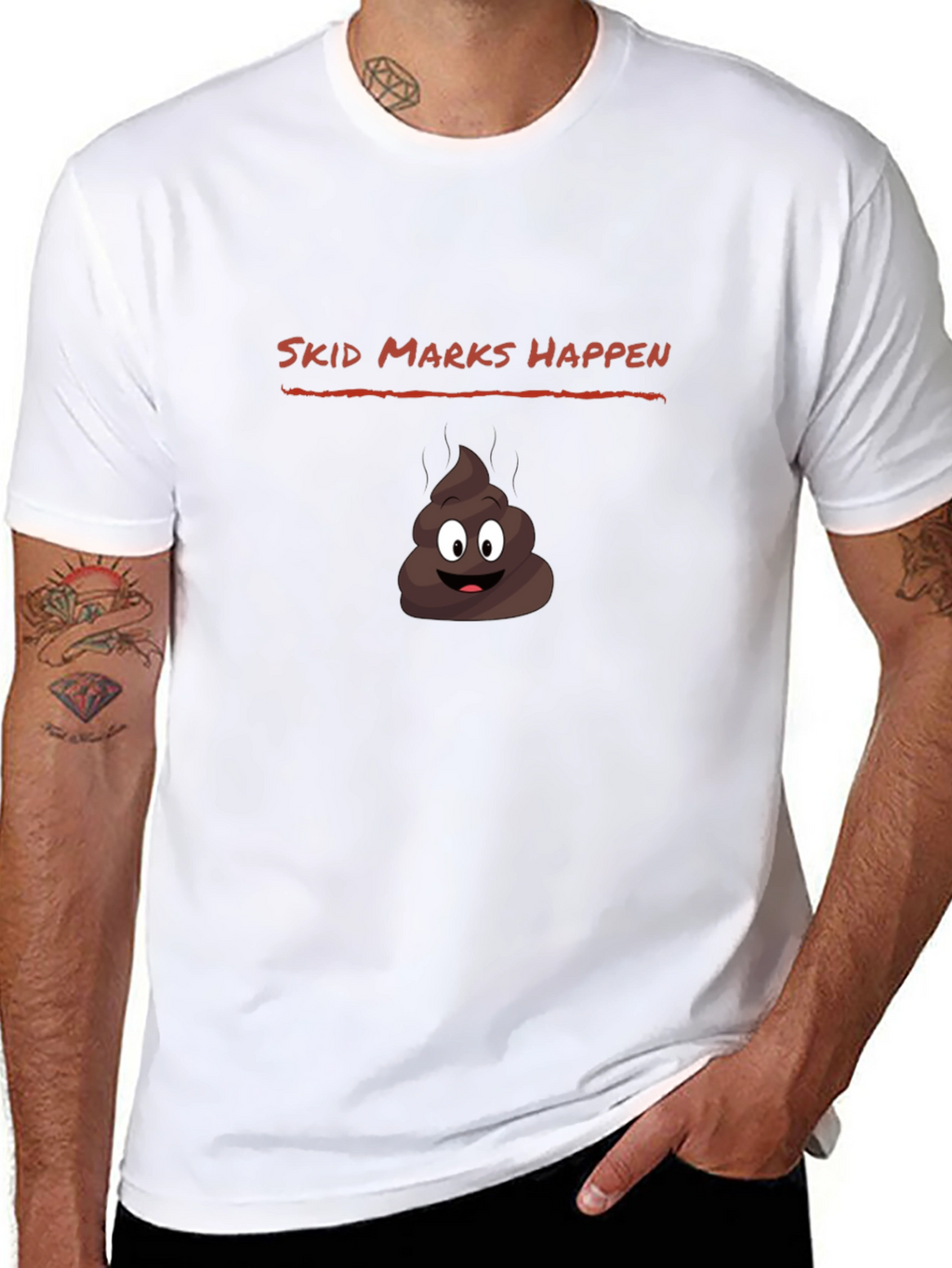 Skid Marks Happen Funny Graphic Tee