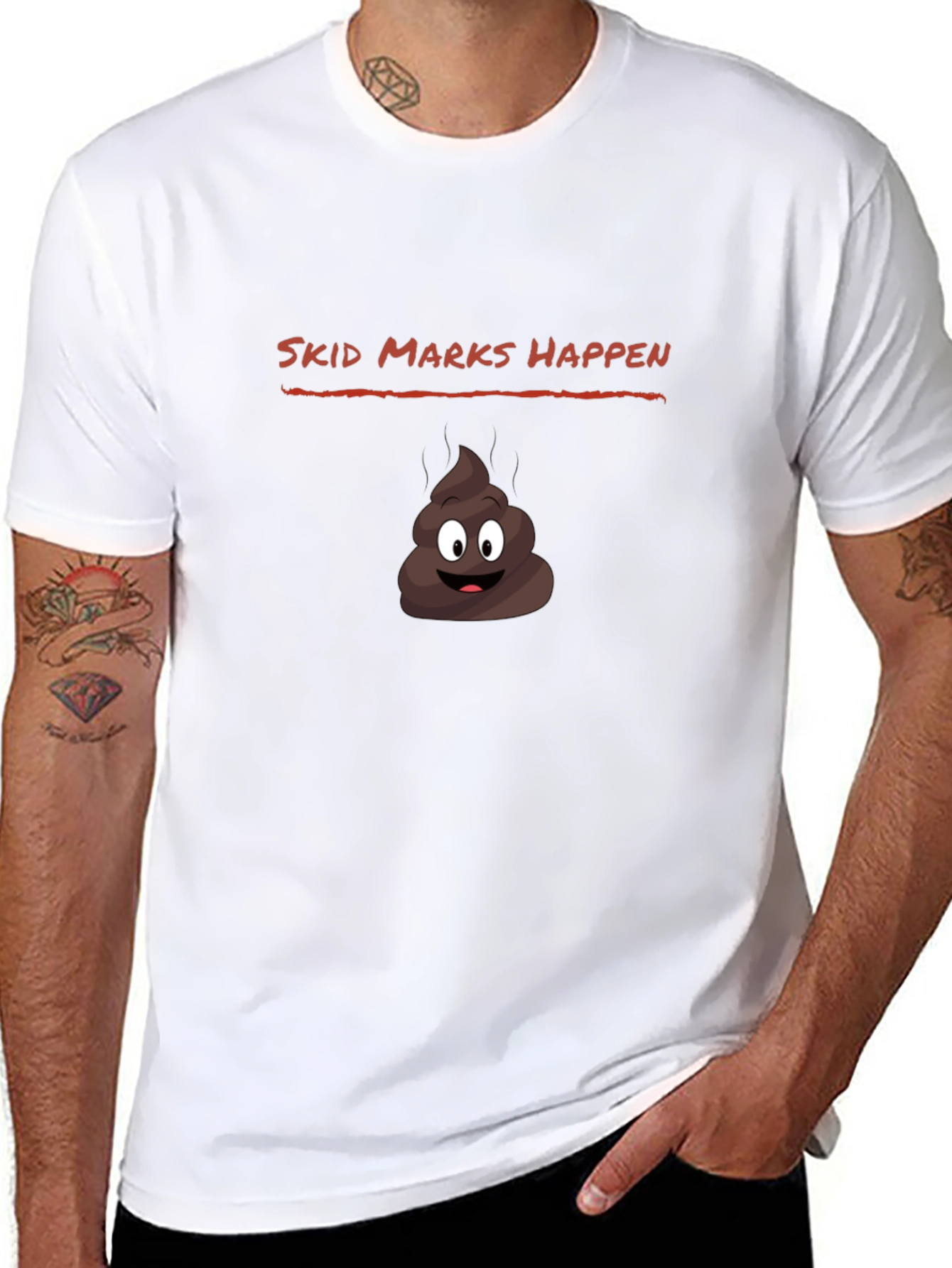 Skid Marks Happen Funny Graphic Tee