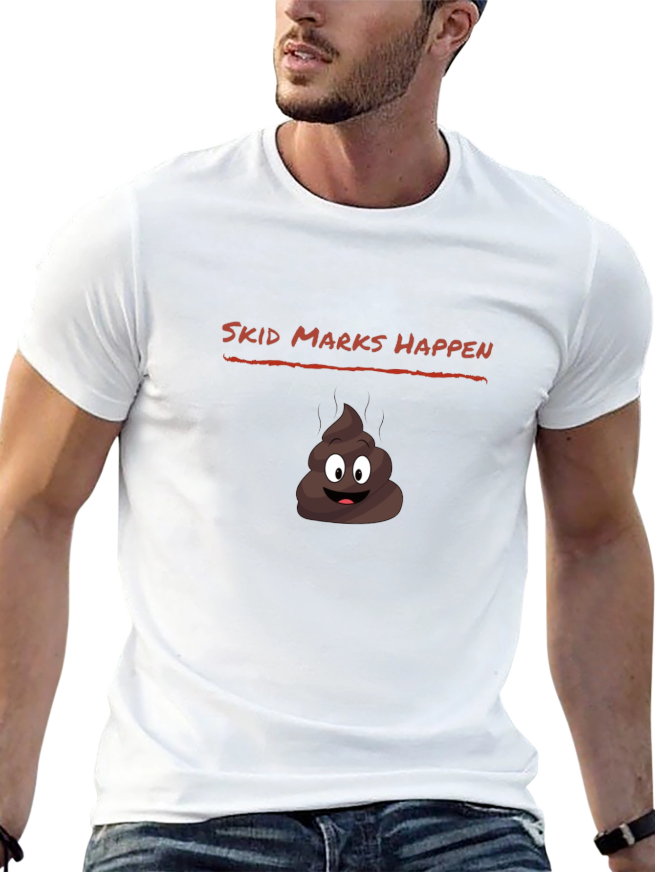 Skid Marks Happen Funny Graphic Tee