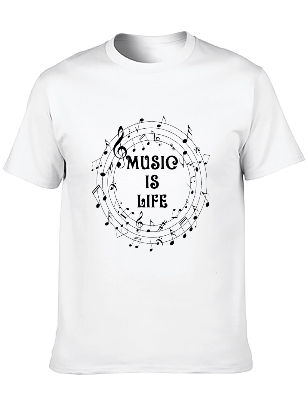 Music is Life Graphic Black Tee
