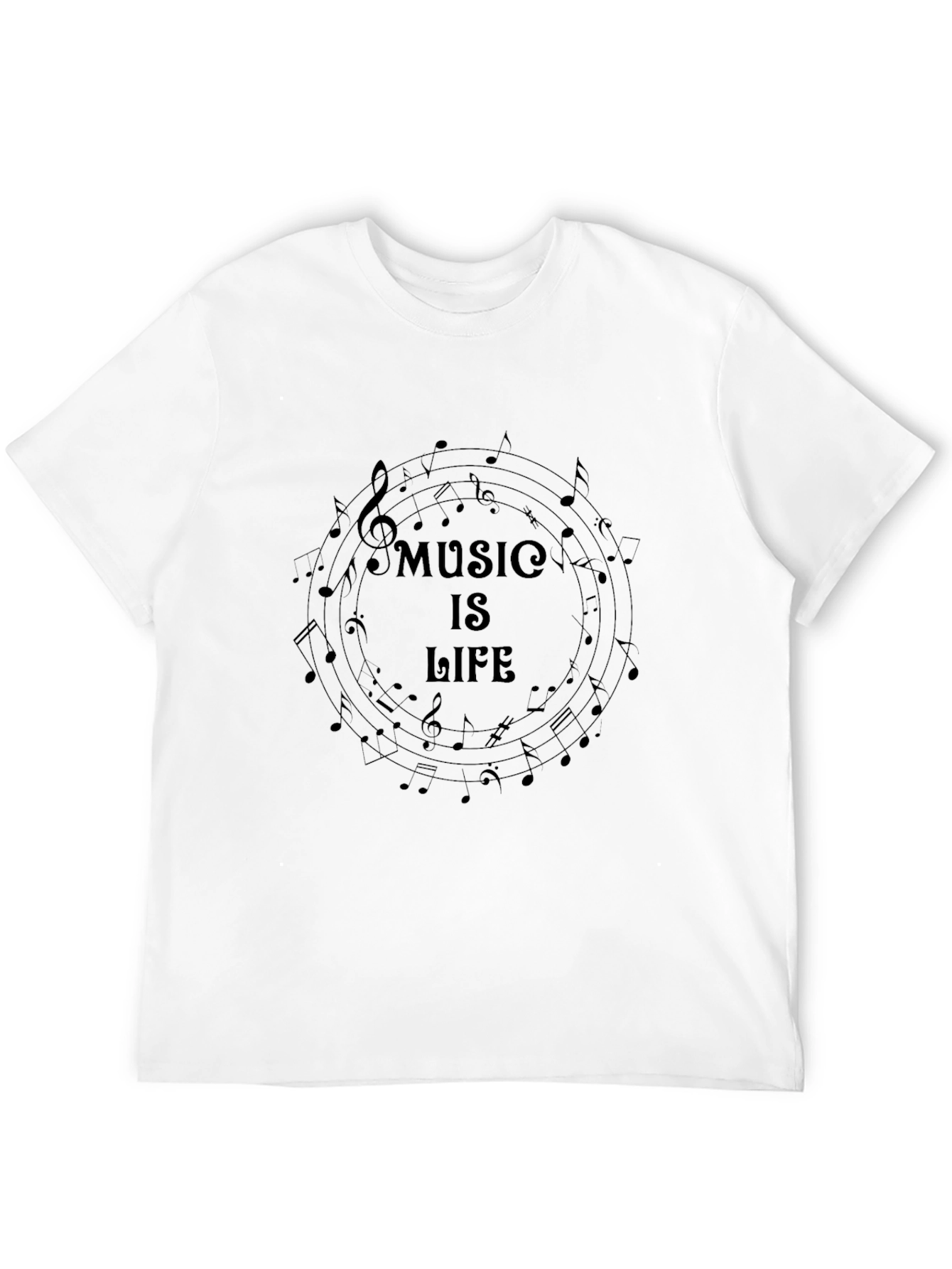 Music is Life Graphic Black Tee