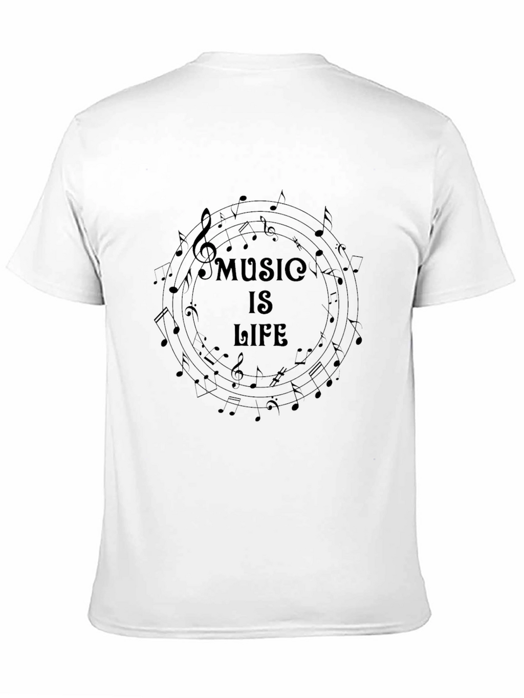 Music is Life Graphic Black Tee