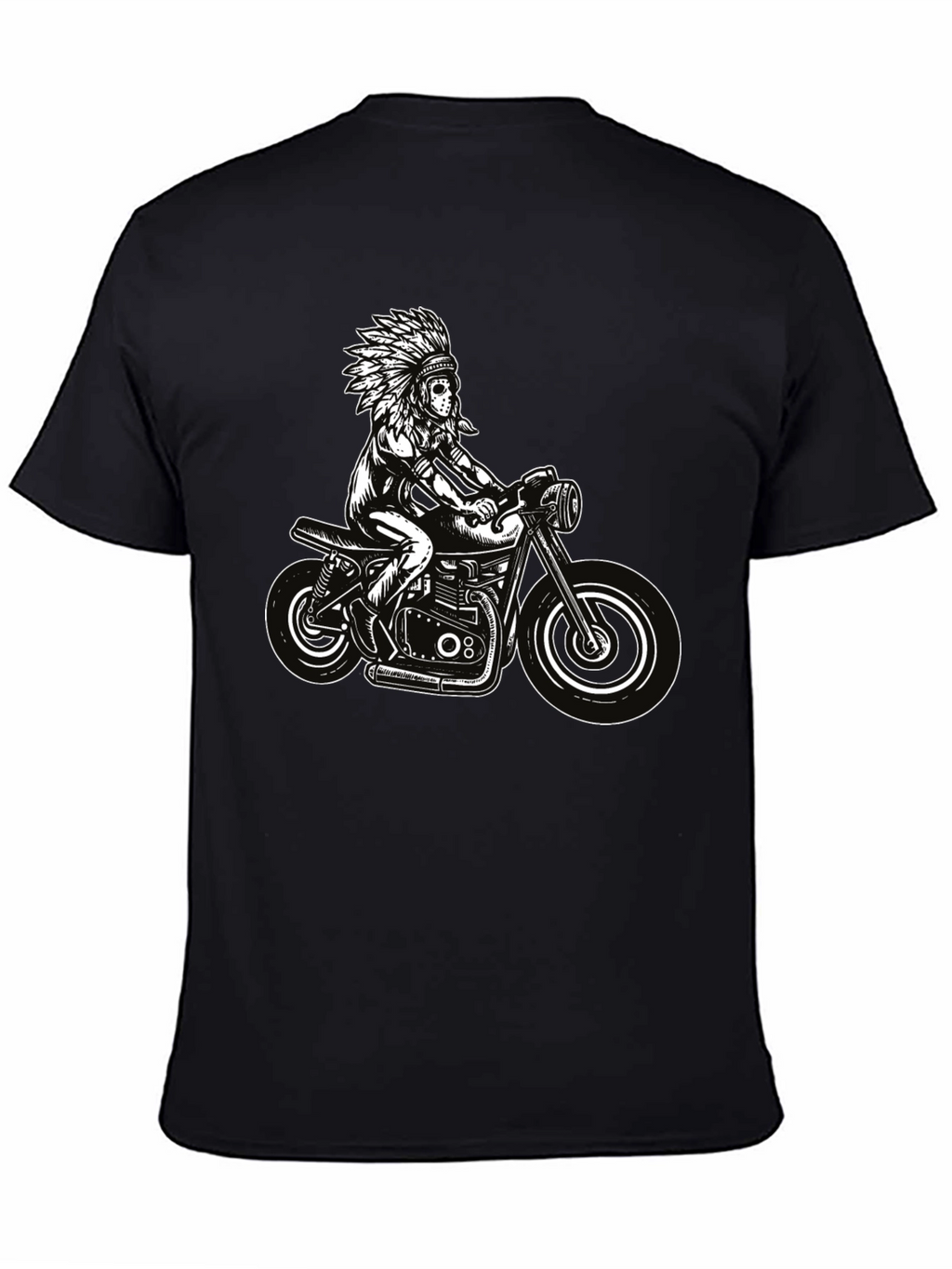 Black Indian Motorcycle Graphic T-Shirt