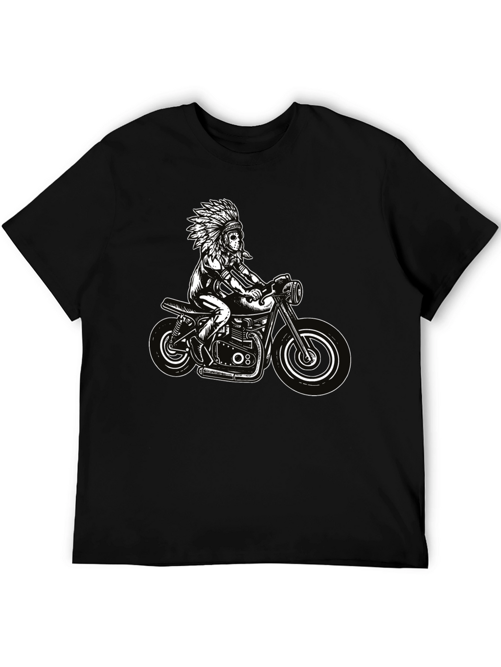 Black Indian Motorcycle Graphic T-Shirt