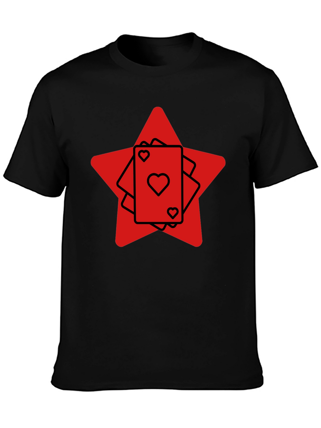 Ace Heart Card Graphic Tee - Black