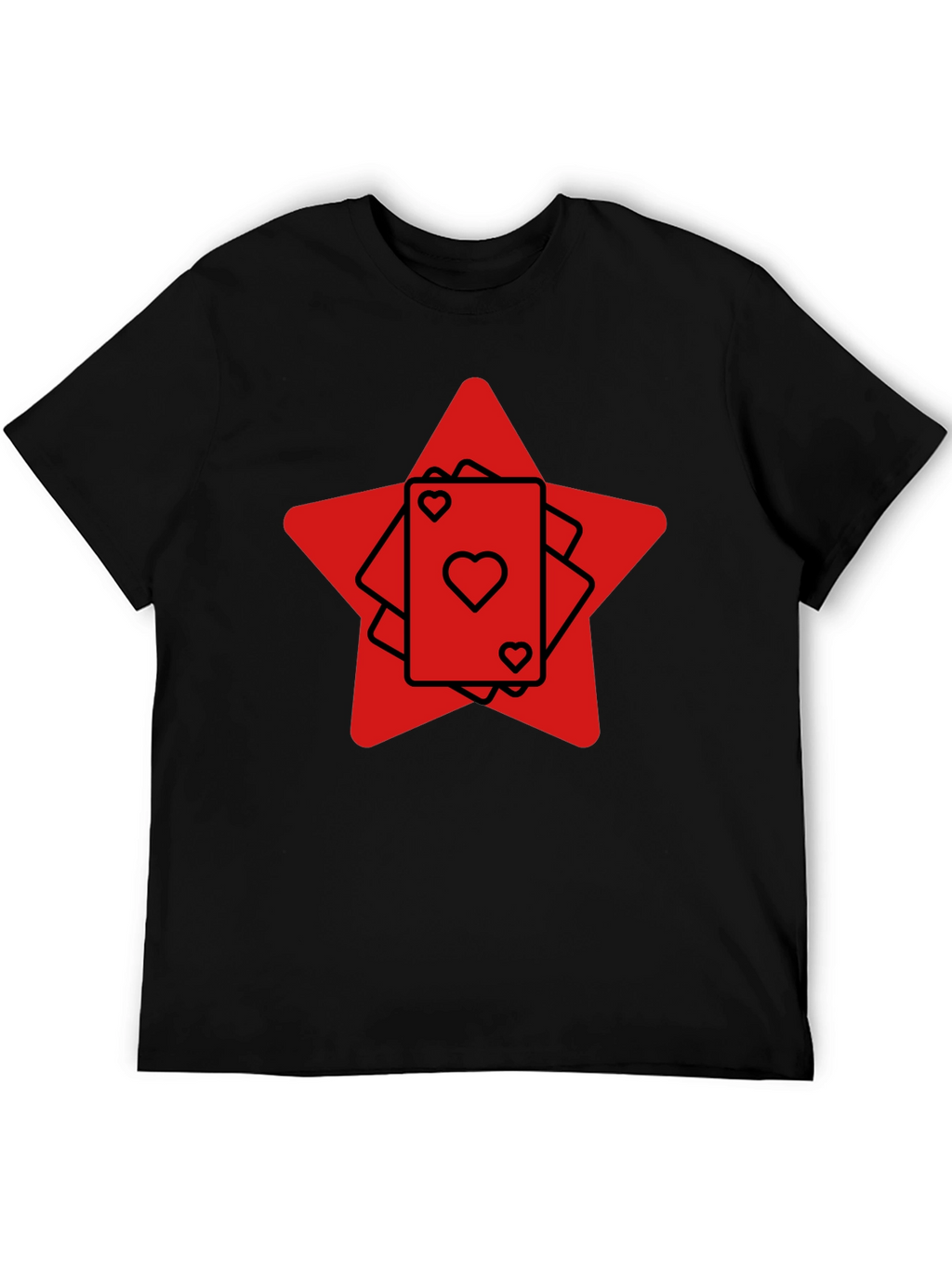 Ace Heart Card Graphic Tee - Black