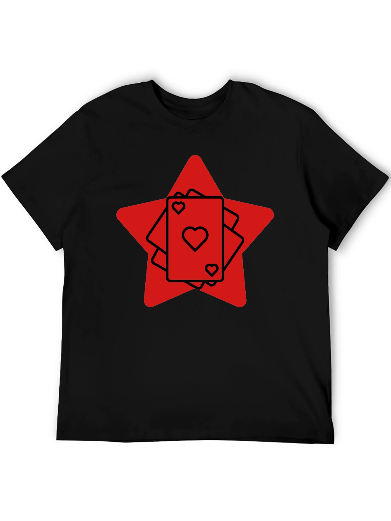 Ace Heart Card Graphic Tee - Black
