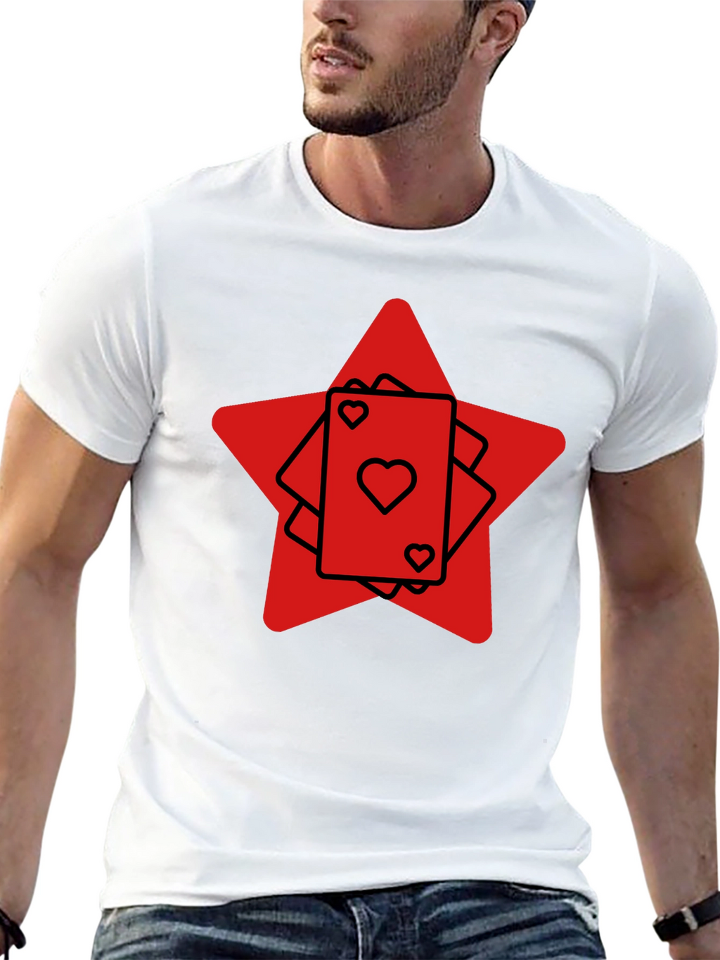 Ace Heart Card Graphic Tee - Black