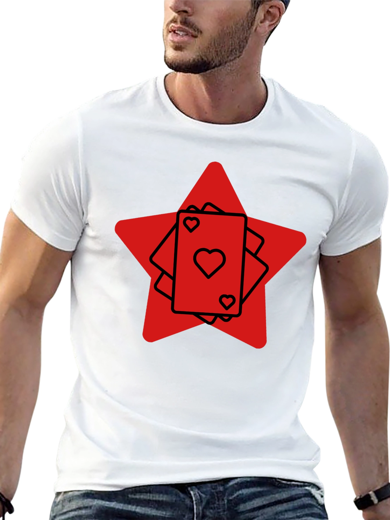 Ace Heart Card Graphic Tee - Black