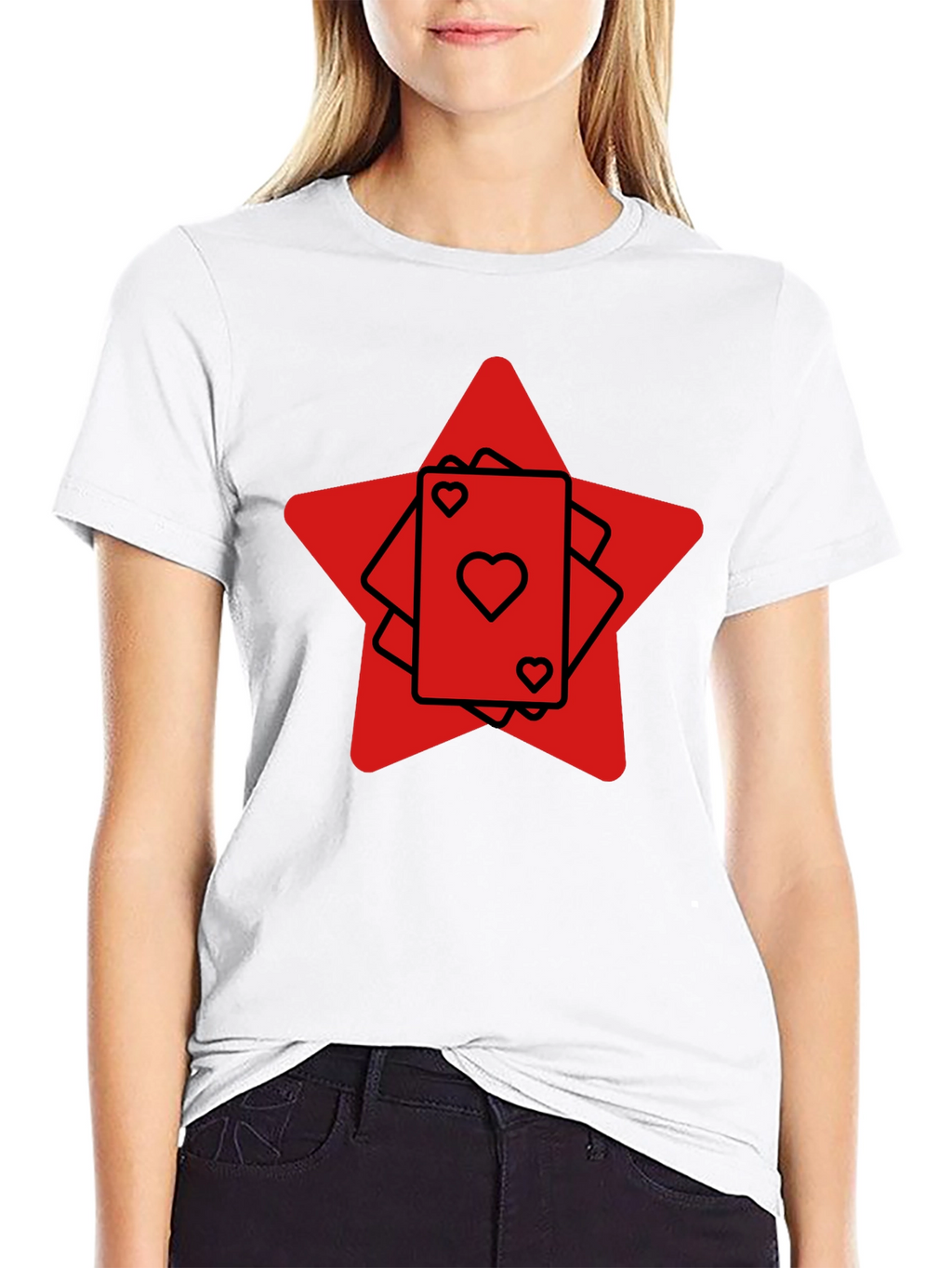 Ace Heart Card Graphic Tee - Black