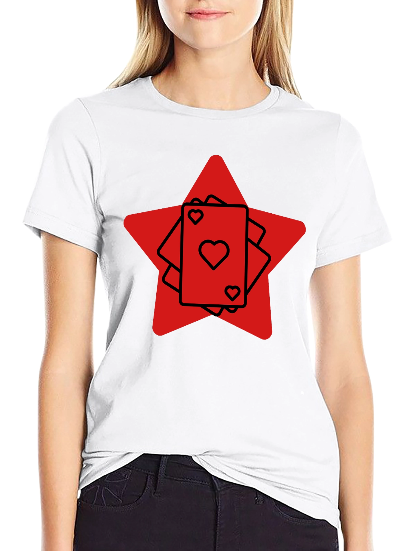 Ace Heart Card Graphic Tee - Black