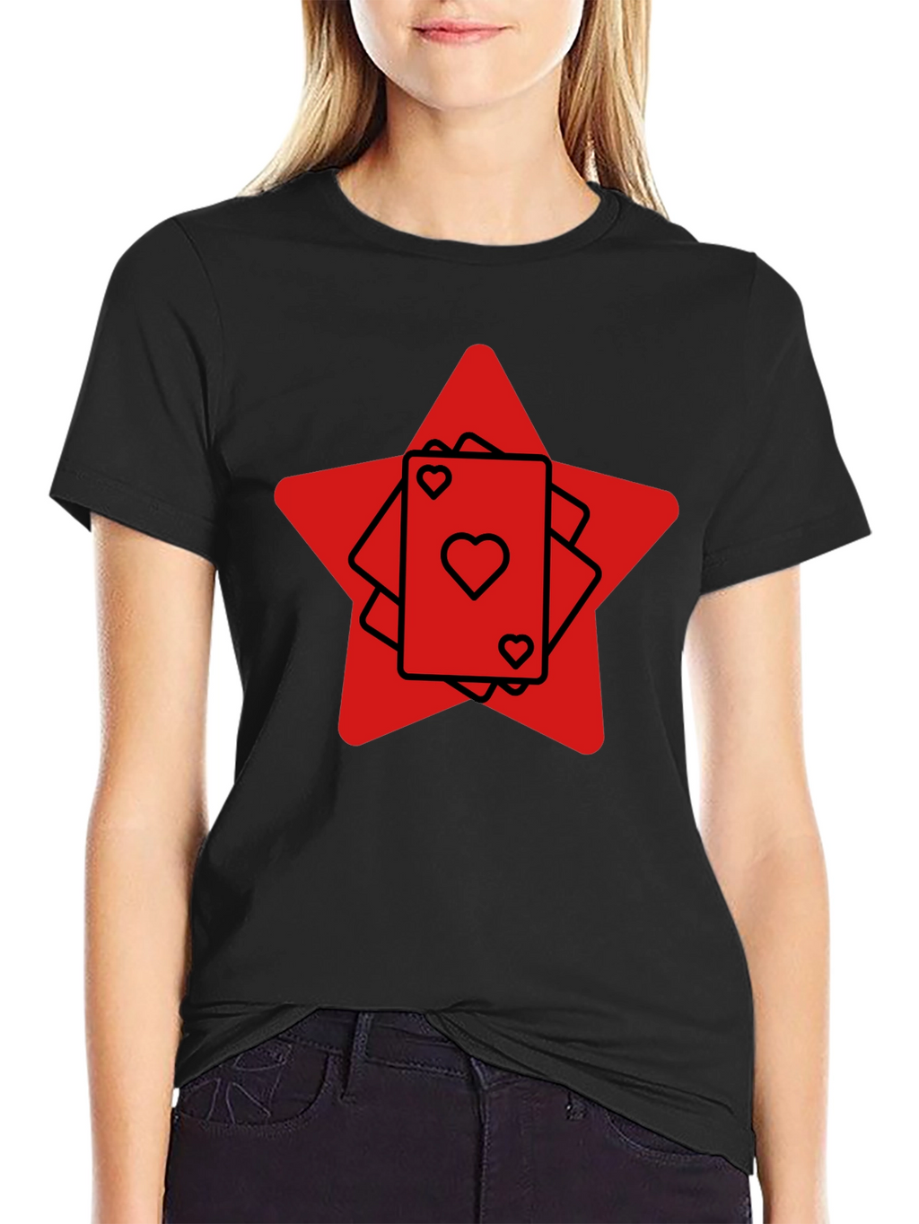 Ace Heart Card Graphic Tee - Black
