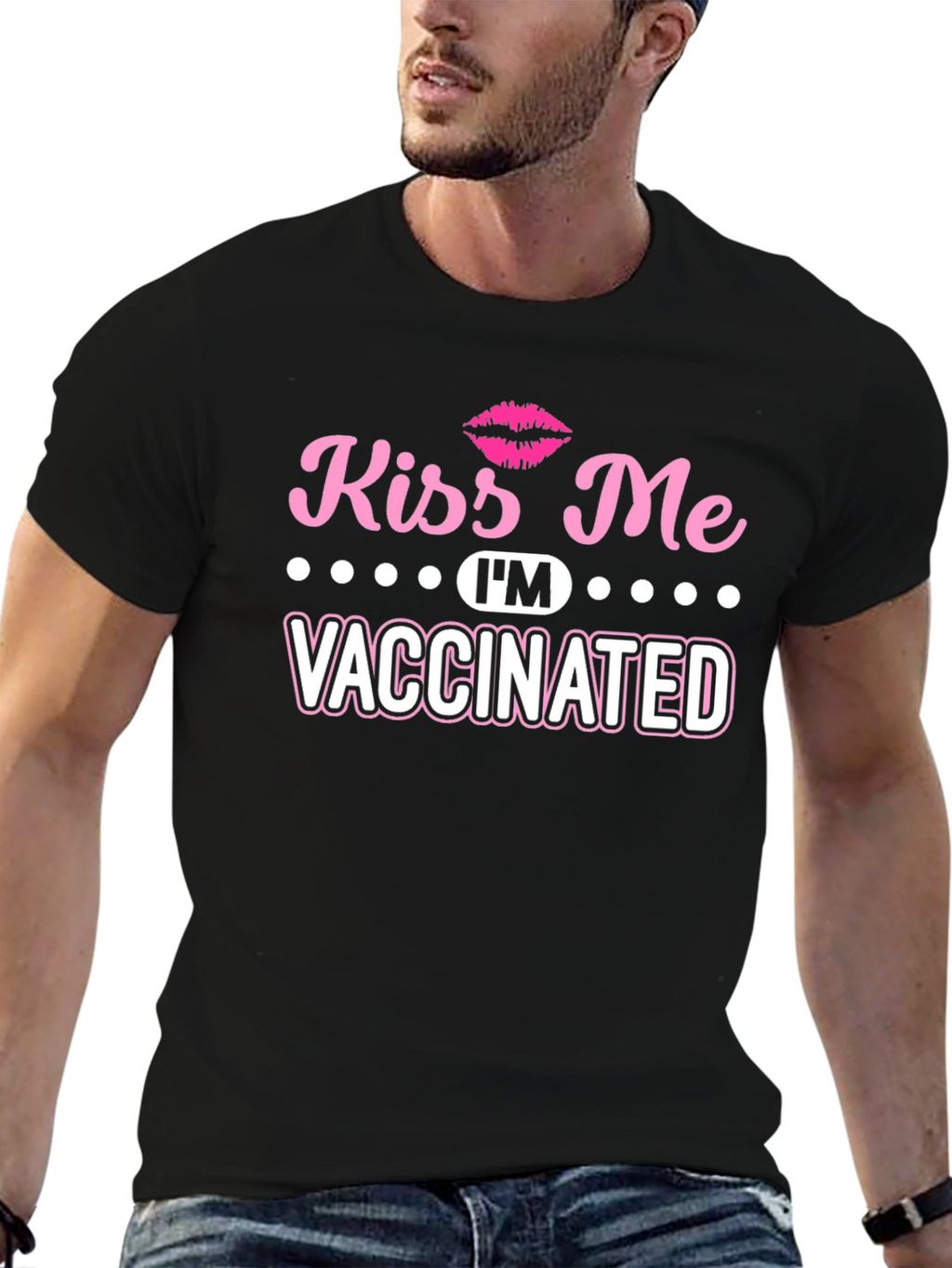 Kiss Me Im Vaccinated Graphic T-Shirt