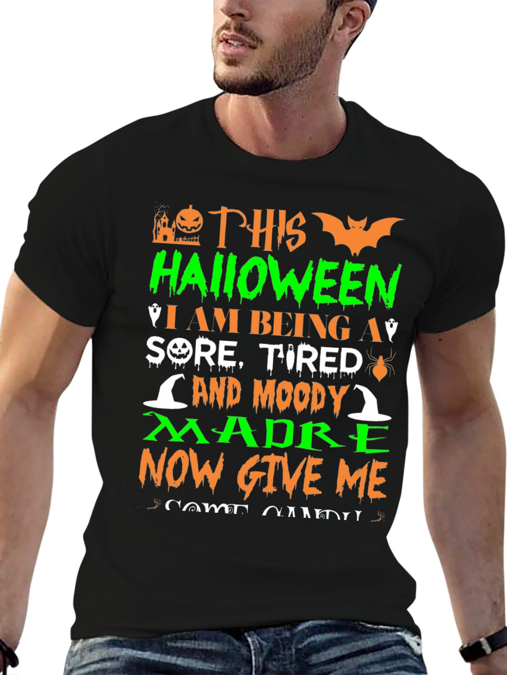 Halloween Sore Tired Moody Madre T-Shirt