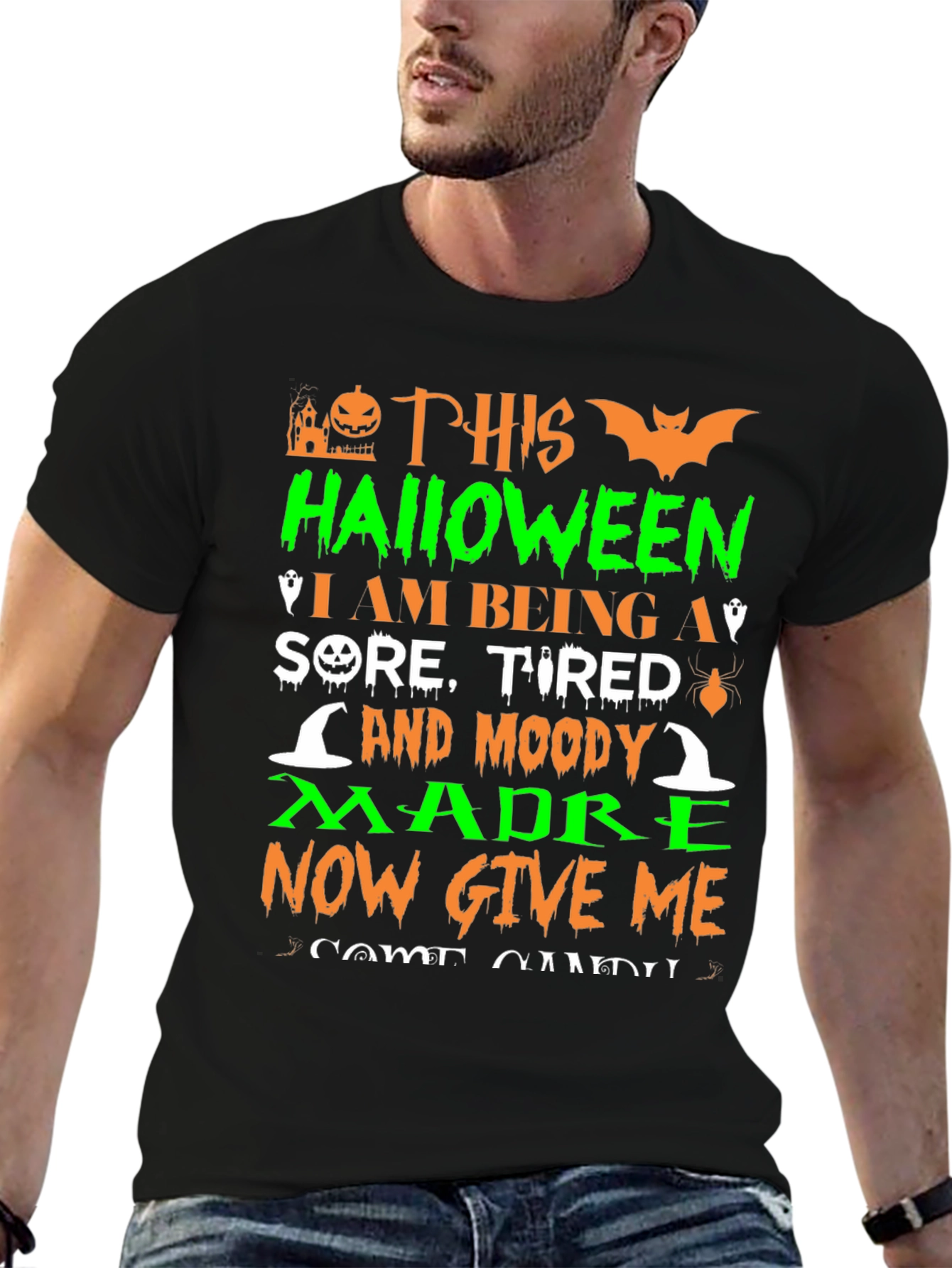 Halloween Sore Tired Moody Madre T-Shirt