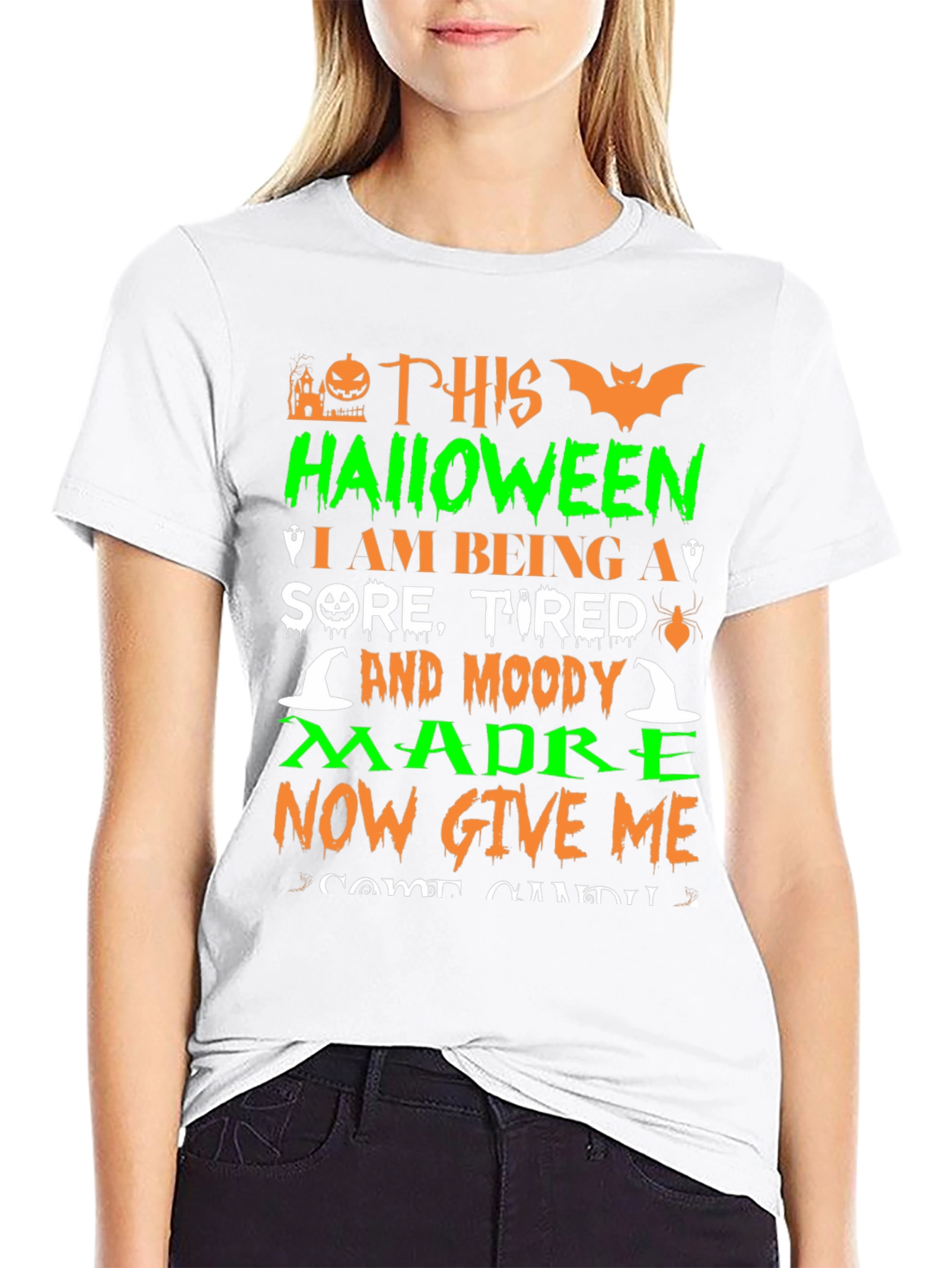 Halloween Sore Tired Moody Madre T-Shirt
