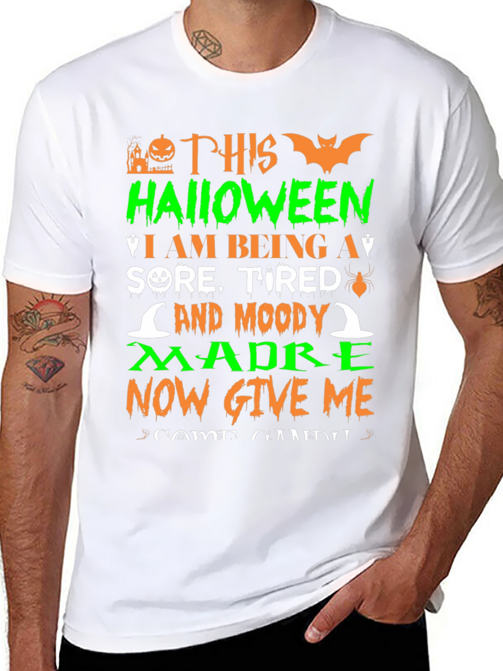 Halloween Sore Tired Moody Madre T-Shirt