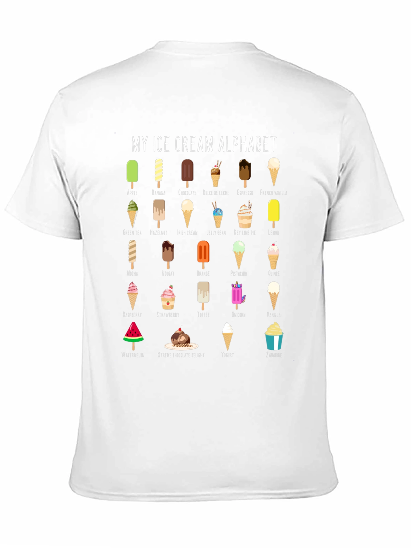 Ice Cream Alphabet T-Shirt - Fun Foodie Tee
