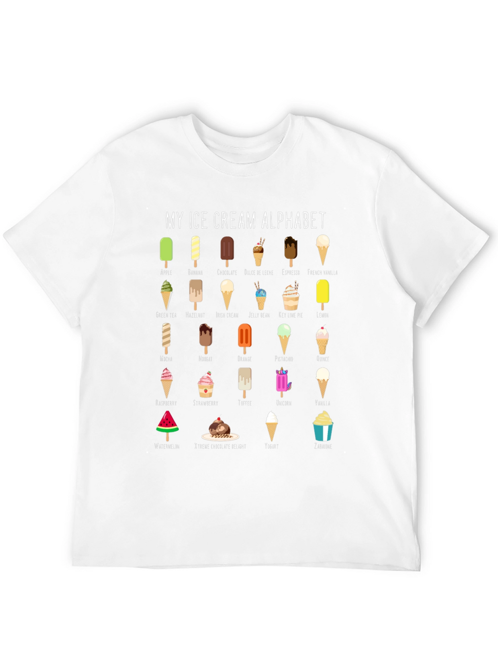 Ice Cream Alphabet T-Shirt - Fun Foodie Tee