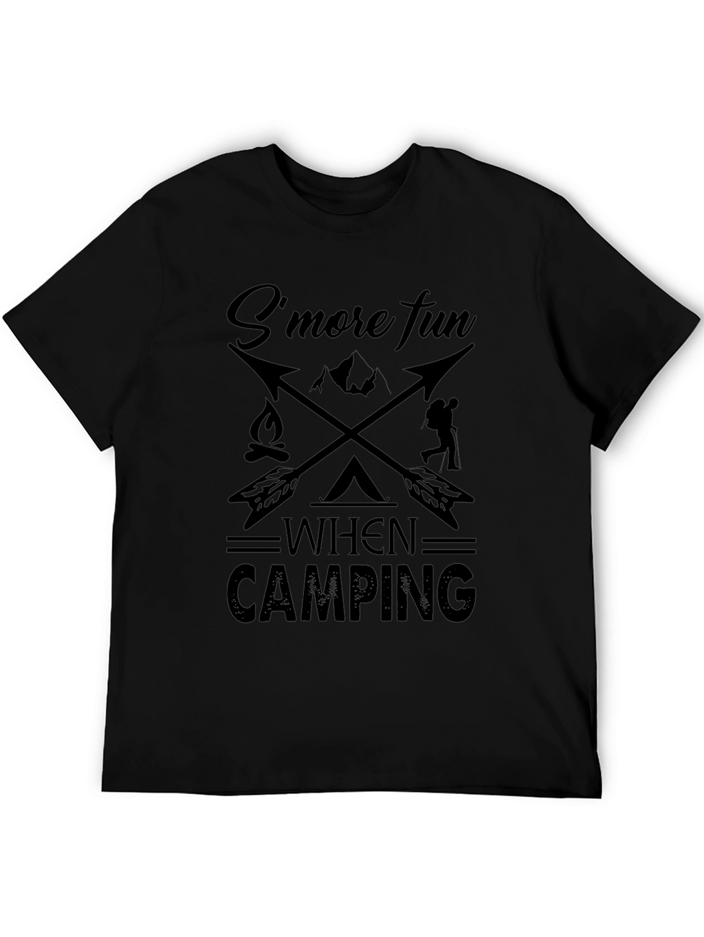 Smore Fun Camping Black Graphic Tee