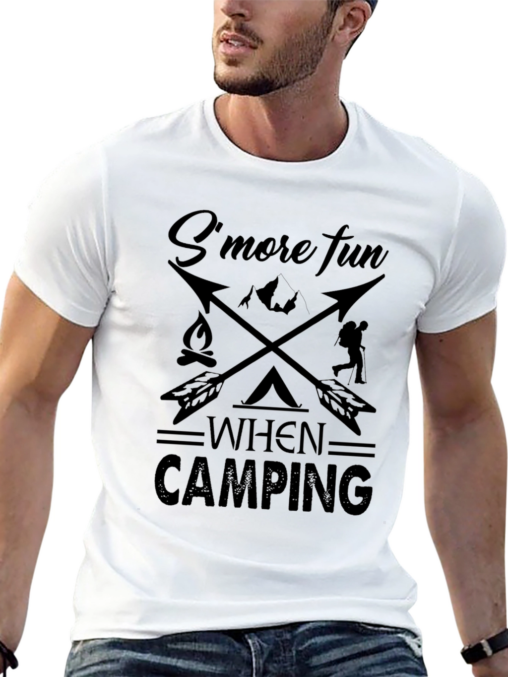 Smore Fun Camping Black Graphic Tee