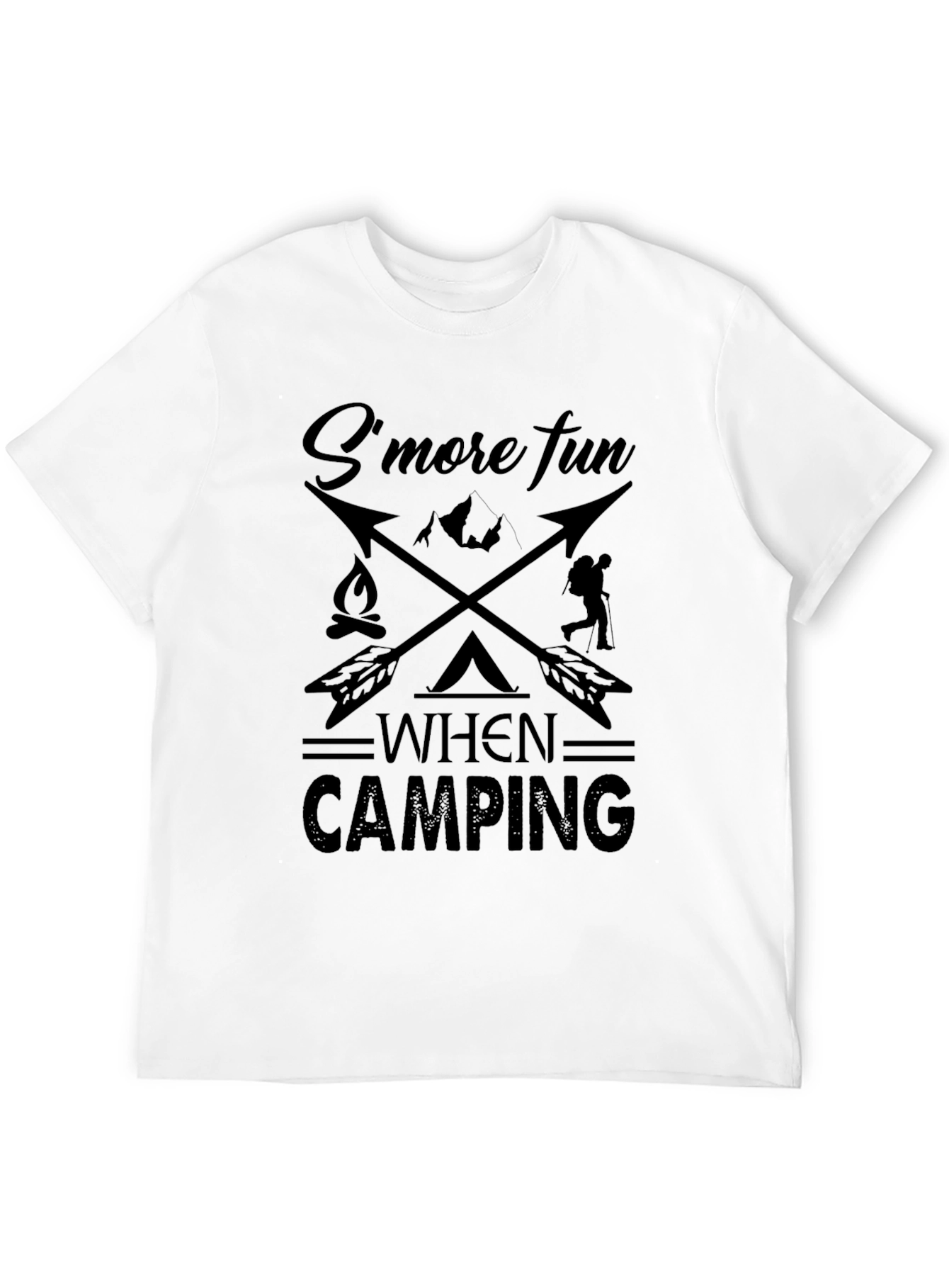 Smore Fun Camping Black Graphic Tee