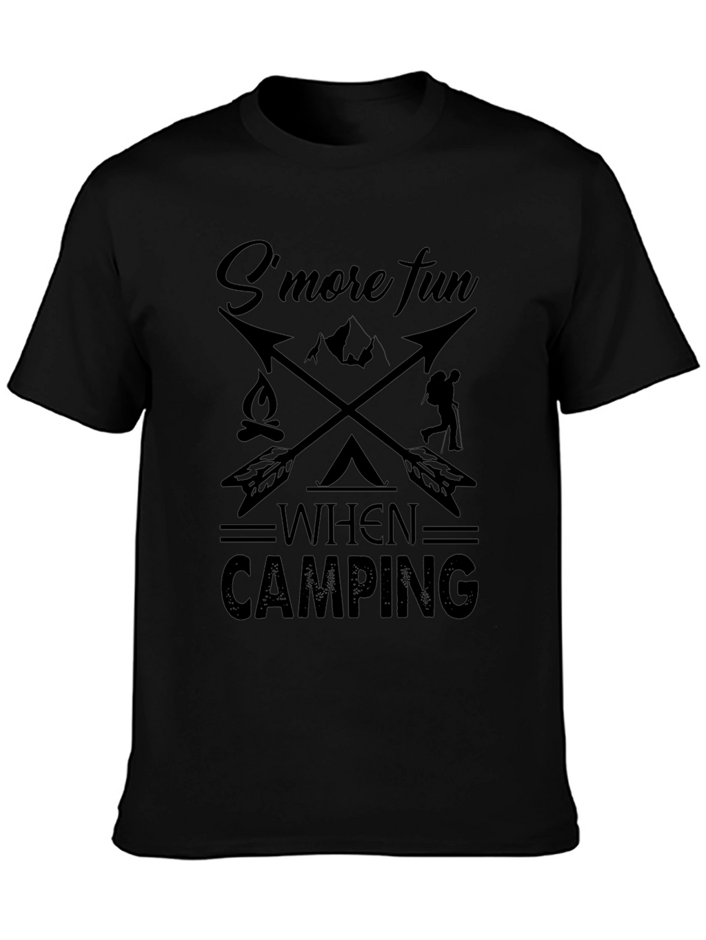 Smore Fun Camping Black Graphic Tee