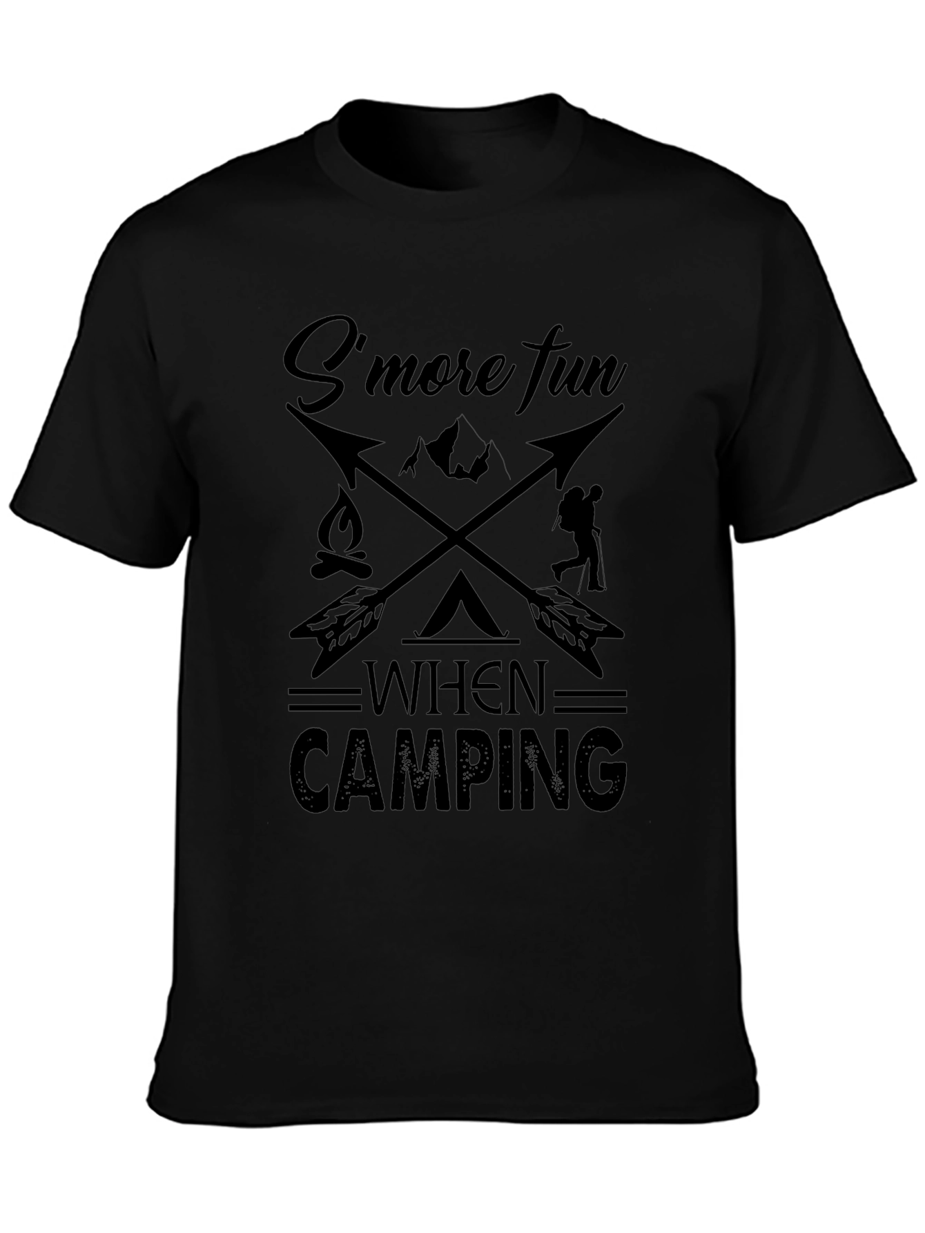 Smore Fun Camping Black Graphic Tee