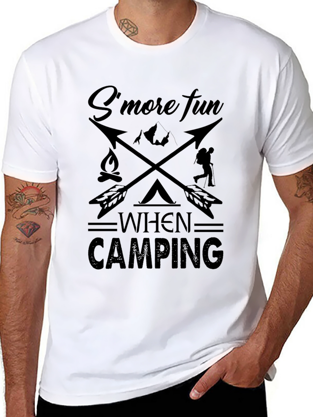 Smore Fun Camping Black Graphic Tee