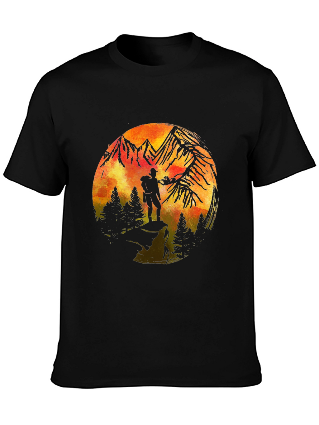 Mountains & Hiker Graphic T-Shirt