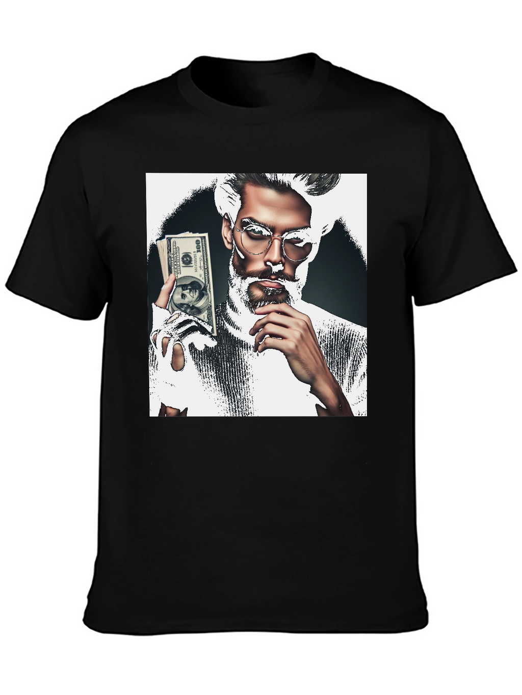 Stylish Graphic Tee - Man with Money